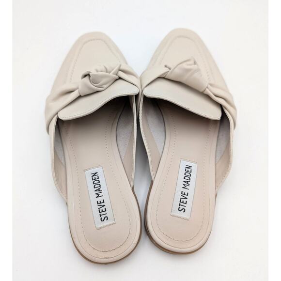 Steve Madden Chart Mule Flats Knotted Strap Women's Cream Size US8M EU38.5 - Picture 5 of 12